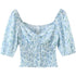 Crop top estampa floral decote em V - O Retalho
