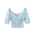 Crop top estampa floral decote em V - O Retalho