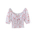 Crop top estampa floral decote em V - O Retalho