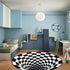 3d vortex tapete preto branco grade buraco ilusão tapete para sala de estar quarto anti-deslizamento tapetes casa moda - O Retalho