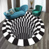 3d vortex tapete preto branco grade buraco ilusão tapete para sala de estar quarto anti-deslizamento tapetes casa moda - O Retalho