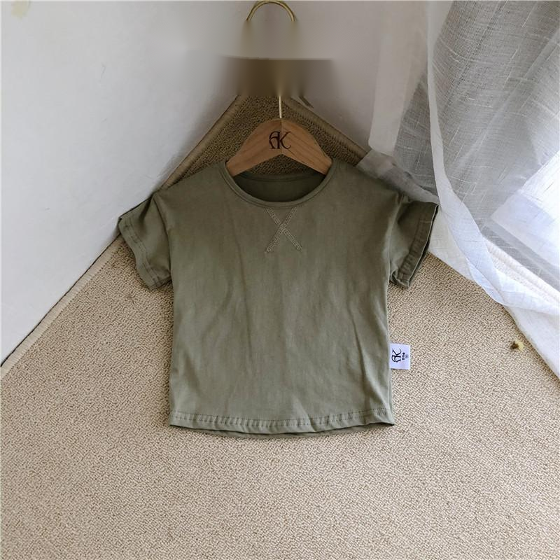 Camiseta simples de manga curta para crianças no verão - O Retalho