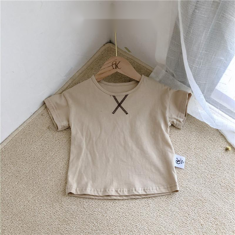 Camiseta simples de manga curta para crianças no verão - O Retalho
