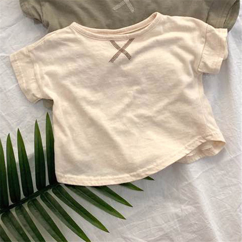 Camiseta simples de manga curta para crianças no verão - O Retalho