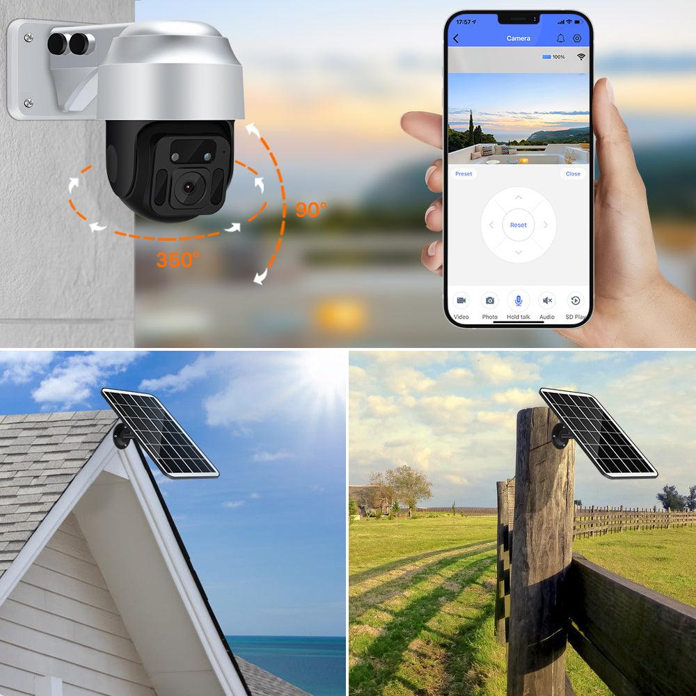 Câmera de vigilância WiFi sem fio movida a energia solar - O Retalho