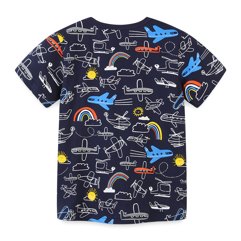 Camiseta infantil de algodão dos desenhos animados - O Retalho