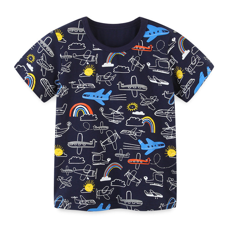 Camiseta infantil de algodão dos desenhos animados - O Retalho