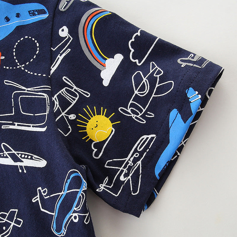 Camiseta infantil de algodão dos desenhos animados - O Retalho