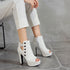 New White Ladies Platform Zipper Shoe Sexy High Heel Fish - O Retalho