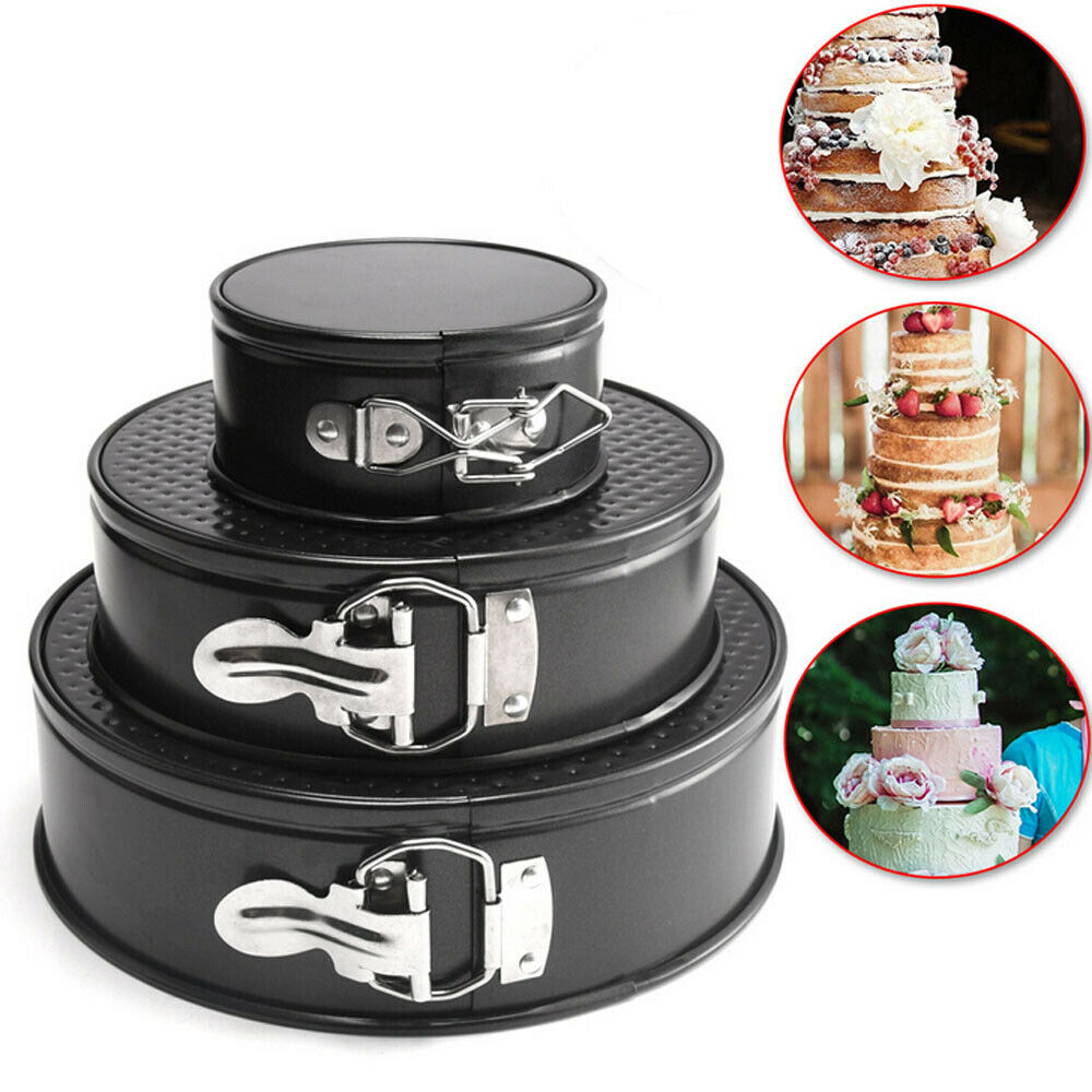 Conjunto de 3 peças de molde antiaderente para bolo, bandeja para assar, forma redonda, assadeira - O Retalho