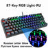 Teclado mecânico de 87 teclas Eixo verde Teclado para jogos Eixo vermelho - O Retalho