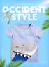 Camiseta infantil de desenho animado de manga curta de algodão tricotado para meninos - O Retalho