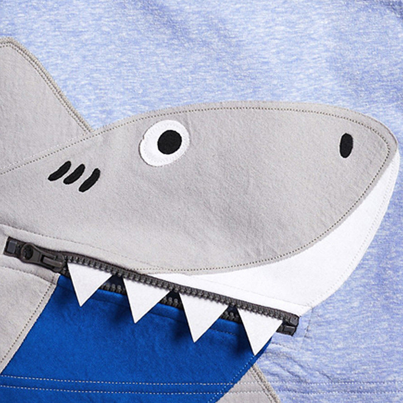 Camiseta infantil de desenho animado de manga curta de algodão tricotado para meninos - O Retalho