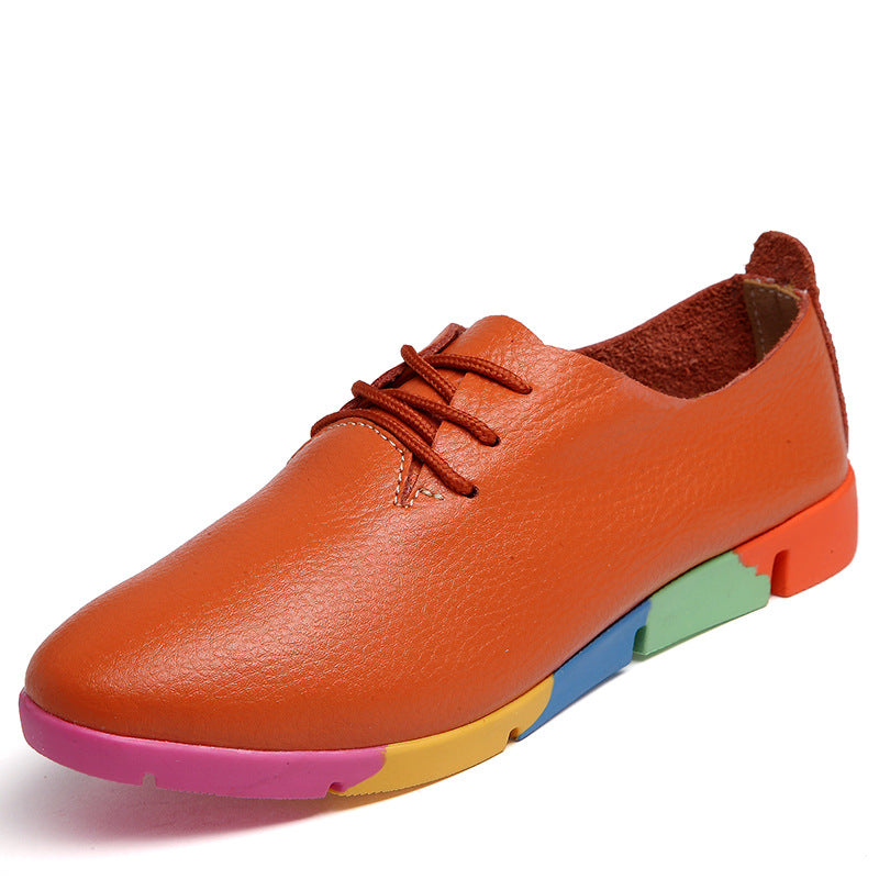 Sapatos pontiagudos de couro para mulheres - O Retalho