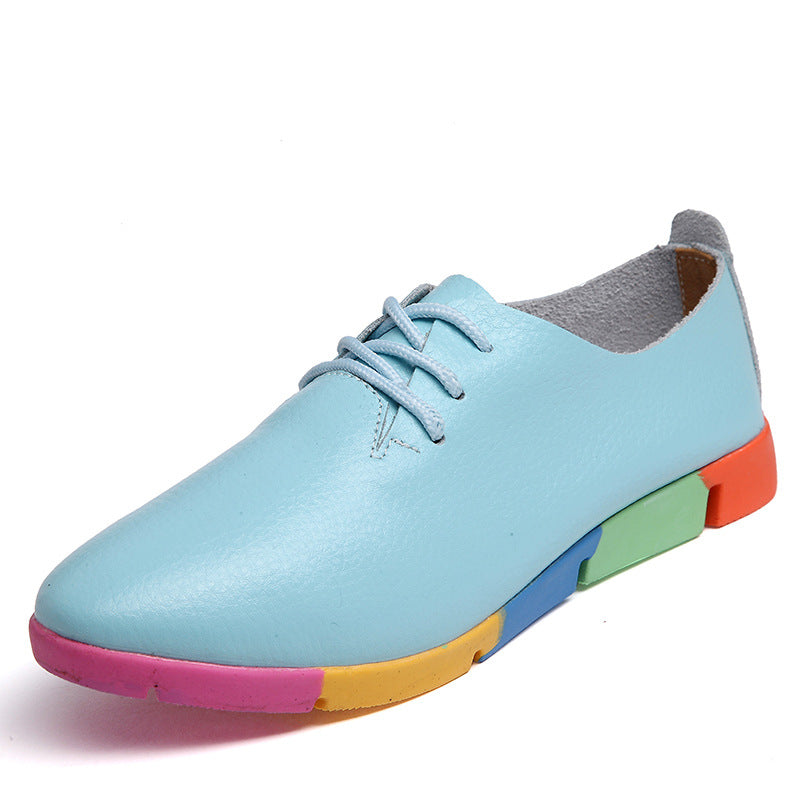 Sapatos pontiagudos de couro para mulheres - O Retalho