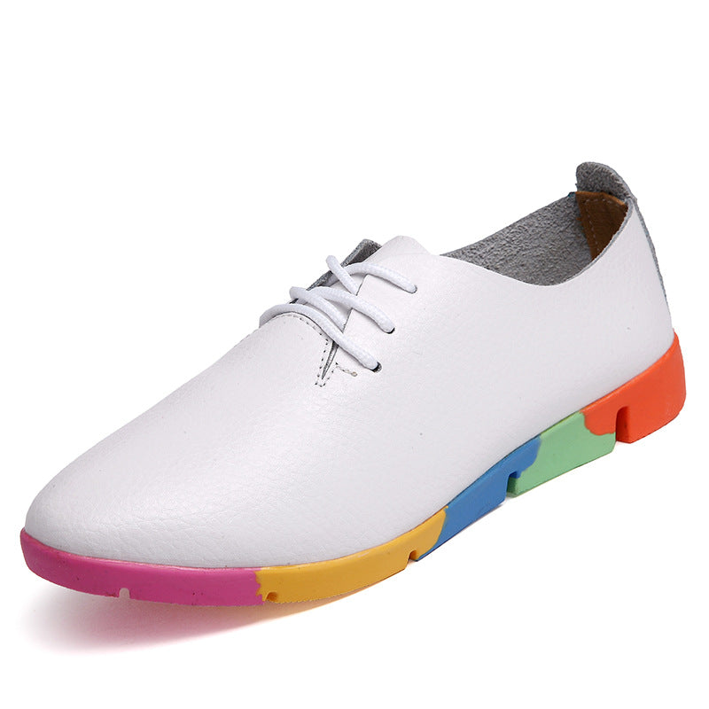 Sapatos pontiagudos de couro para mulheres - O Retalho
