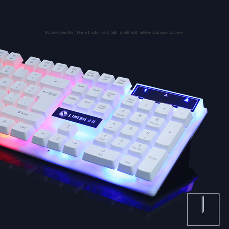 Conjunto brilhante de mouse e teclado para jogos GTX300 CF LOL - O Retalho