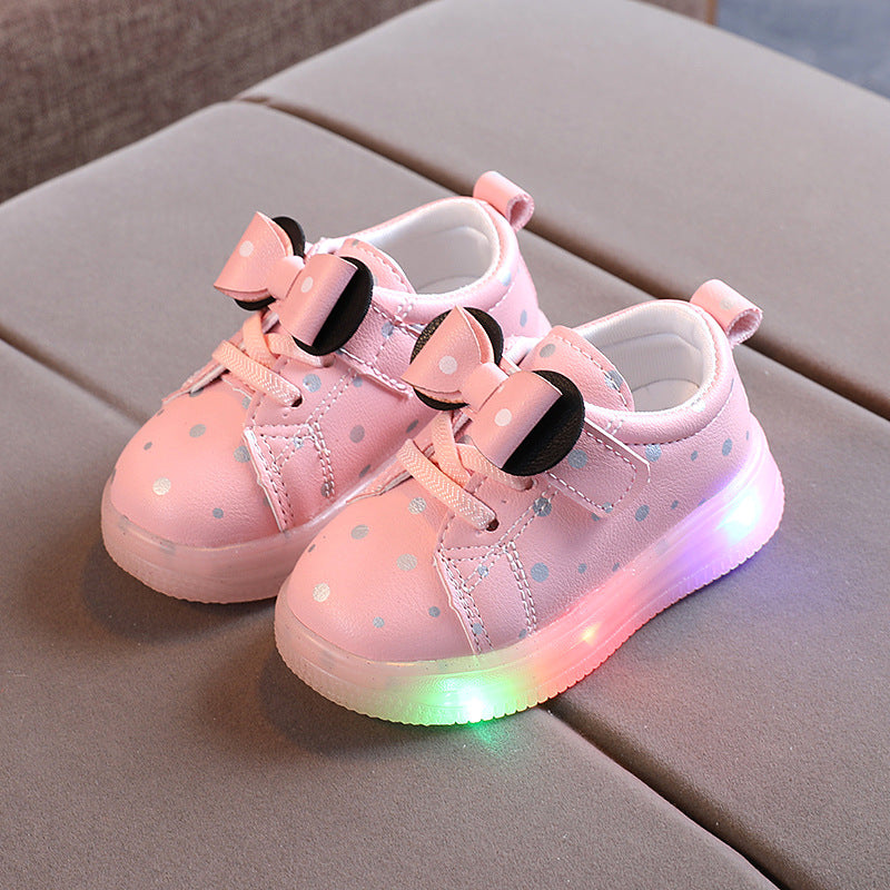 Sapatos Iluminados com Laço para Meninas - O Retalho