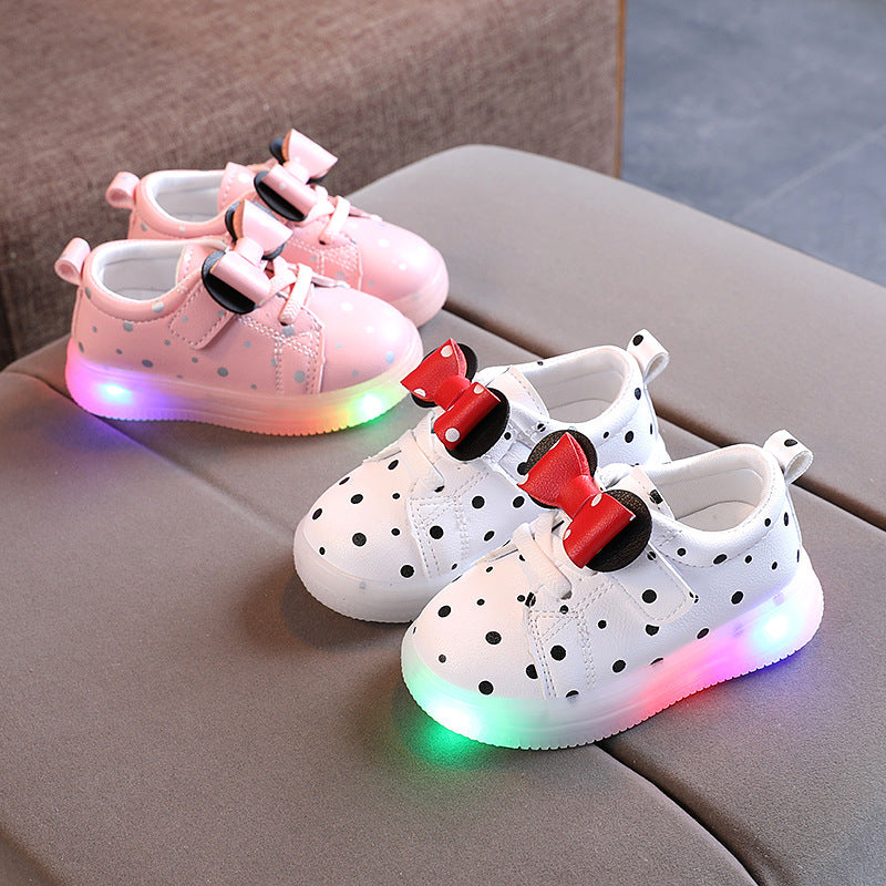 Sapatos Iluminados com Laço para Meninas - O Retalho