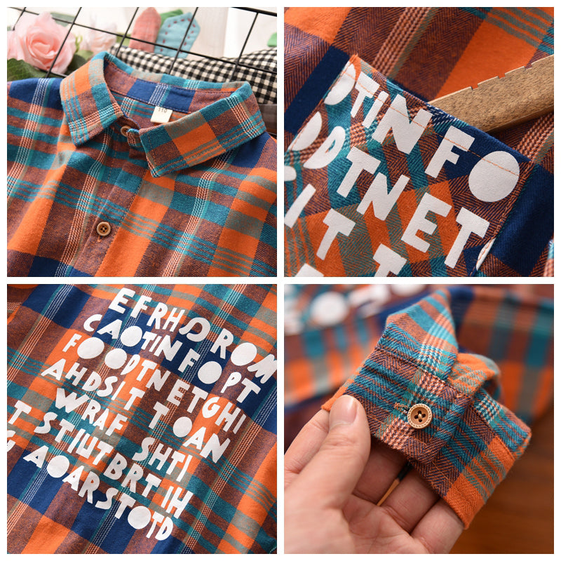 Camisa casual de xadrez para meninos - O Retalho