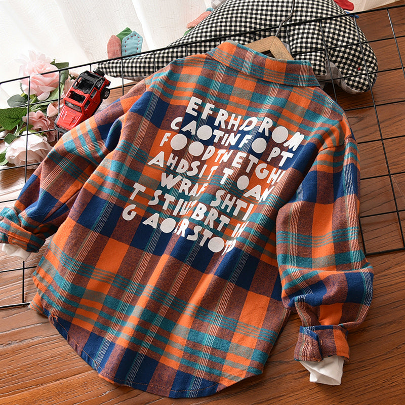 Camisa casual de xadrez para meninos - O Retalho