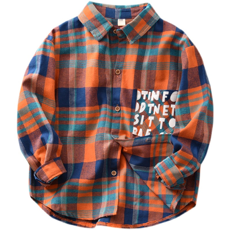 Camisa casual de xadrez para meninos - O Retalho