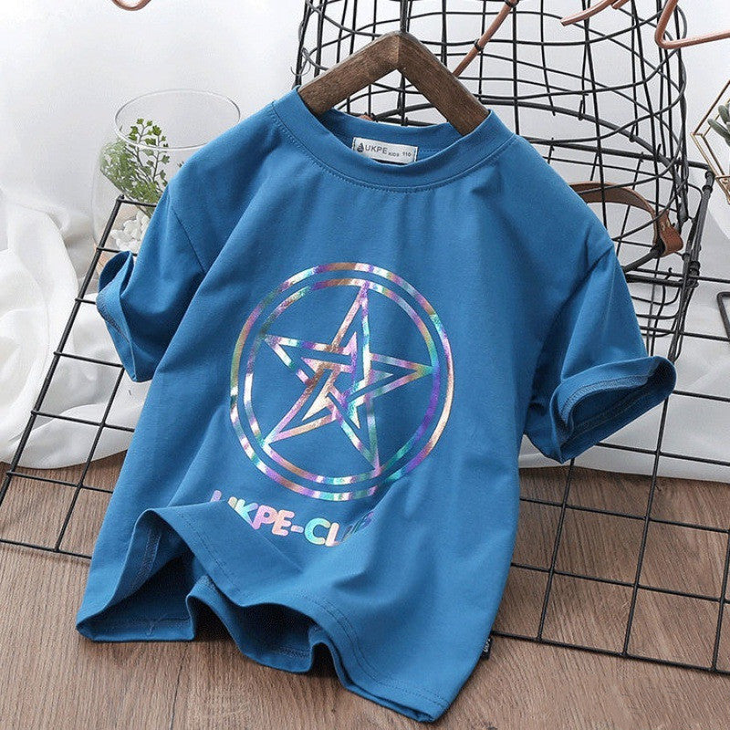 Camiseta de manga curta para meninos,top fashion - O Retalho