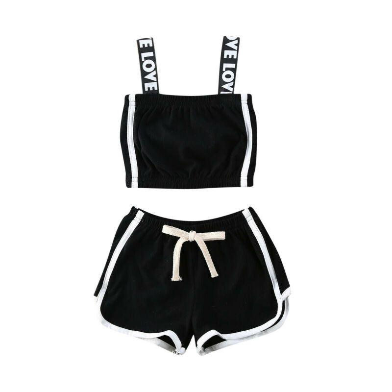 Shorts e camisa infantil para meninas - O Retalho