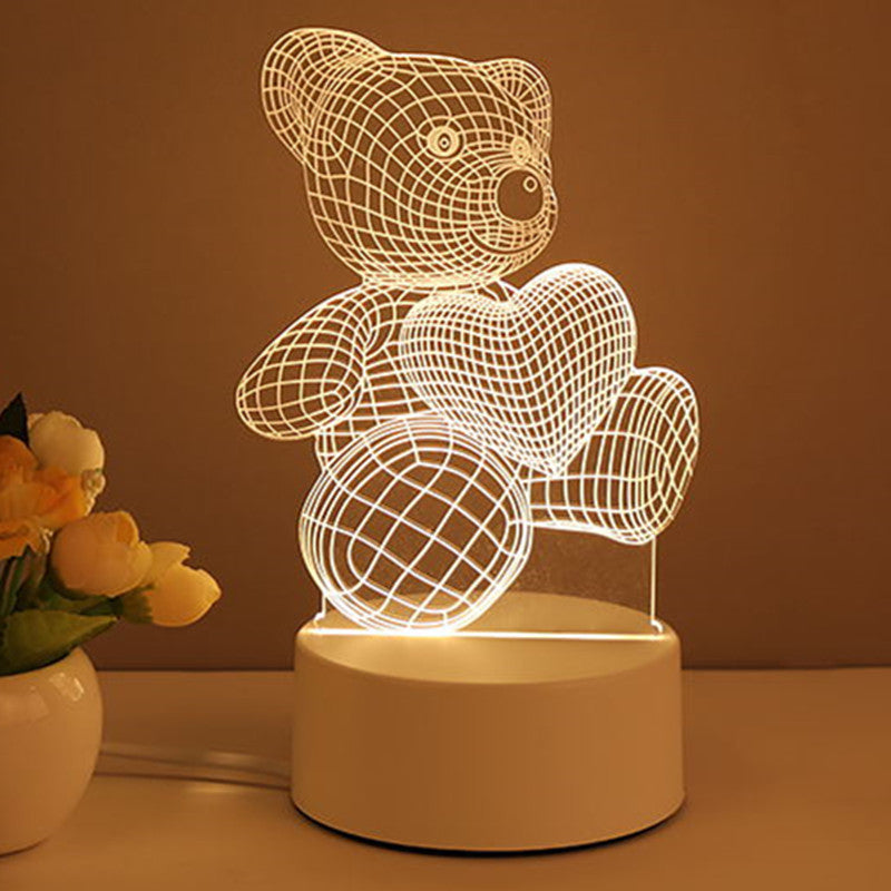 Luminária de Projeção 3D com Luz Noturna de Acrílico LED USB - O Retalho