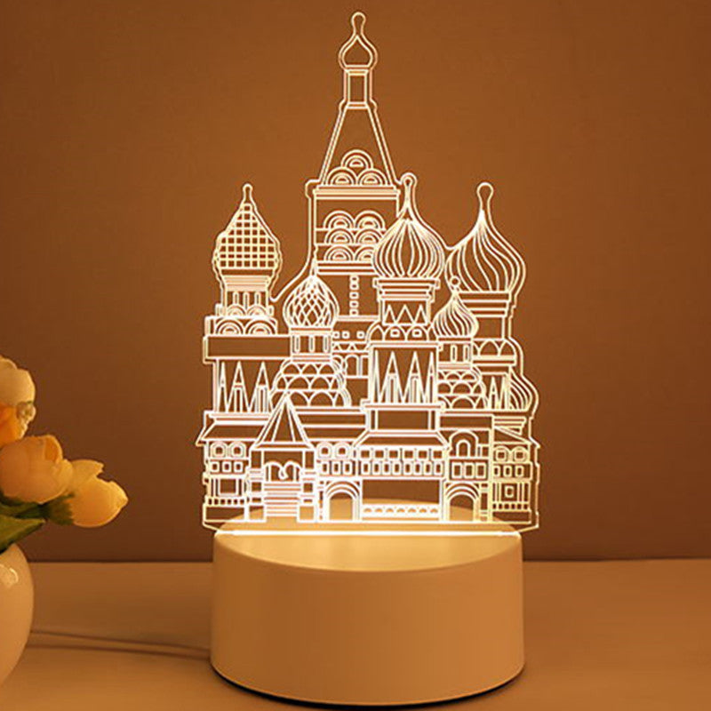 Luminária de Projeção 3D com Luz Noturna de Acrílico LED USB - O Retalho