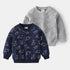 Unhooded Pullover Long Sleeve Blue Grey Cute Boy Sweatshirt - O Retalho