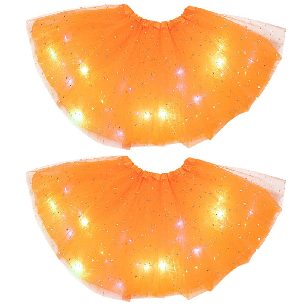 Magical & Luminous LED Princess Halloween Tutu Skirt Sequins Shiny Skirt - O Retalho