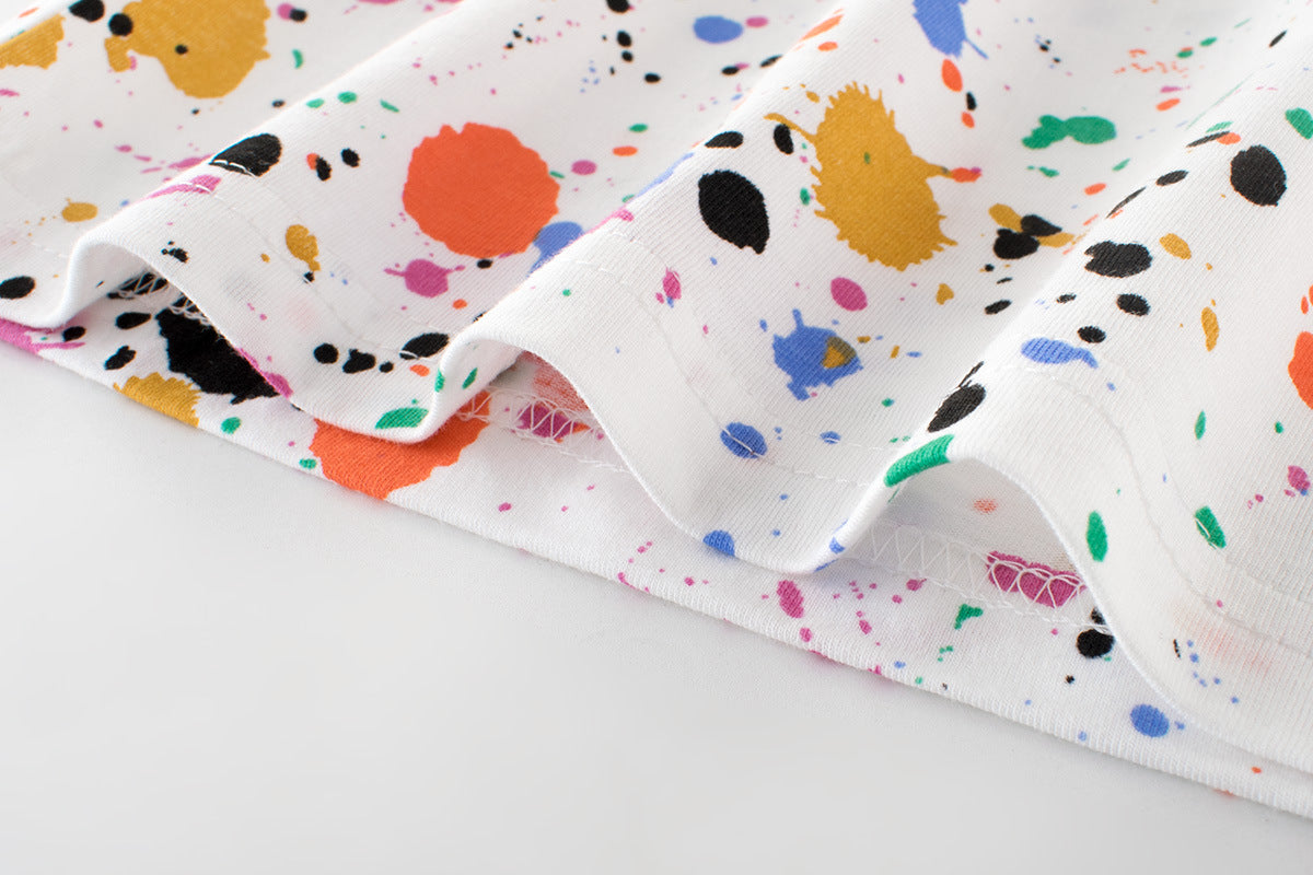 Camiseta para meninos chapiscada com cores variadas - O Retalho
