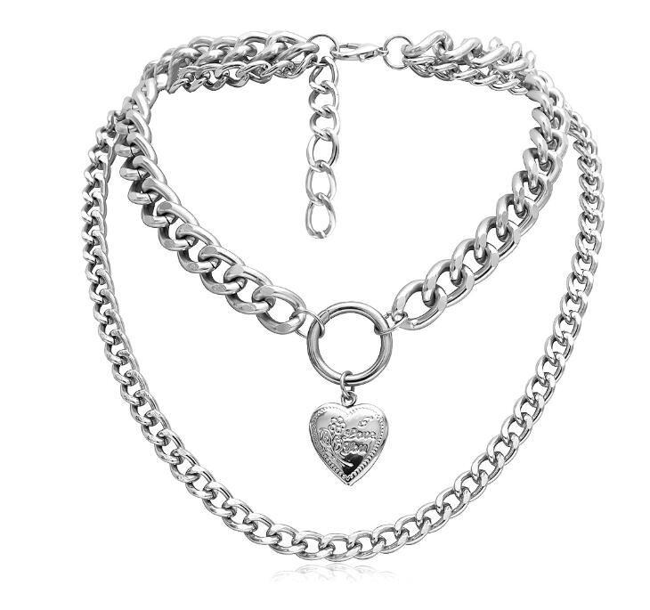 Colar Choker de Coração em Metal para Mulheres. - O Retalho