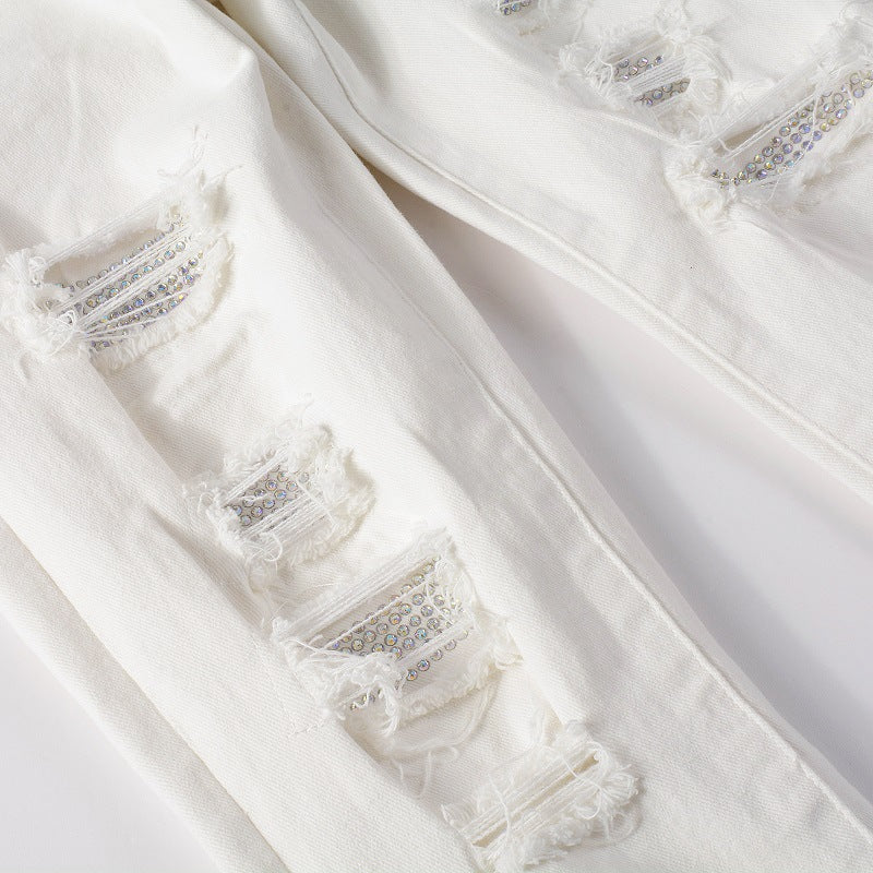 Women's High Street Ripped Stretch Slim Jeans - O Retalho