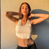 Crop top Com Alças De Ombro Com Decote Em U - O Retalho