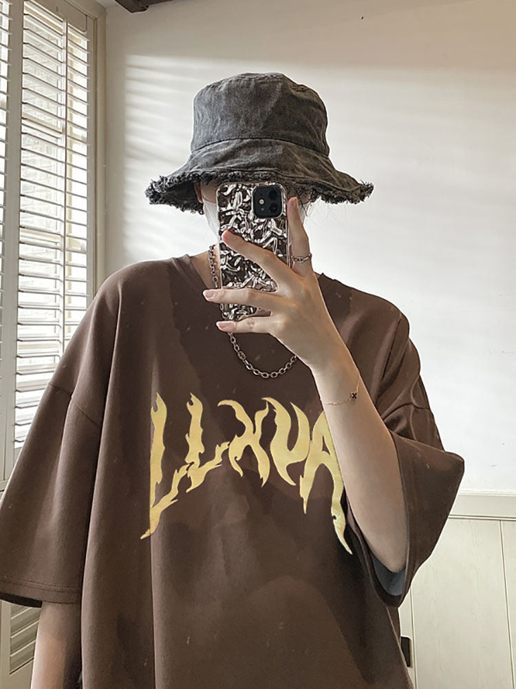 Camiseta Masculina Manga Curta de Verão Manga Solta - O Retalho