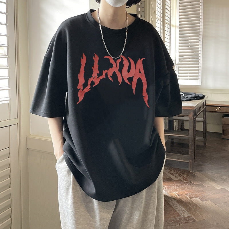 Camiseta Masculina Manga Curta de Verão Manga Solta - O Retalho
