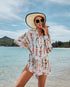 European And American Rayon Cartoon Printed Shirt-style Beach Cover-up - O Retalho