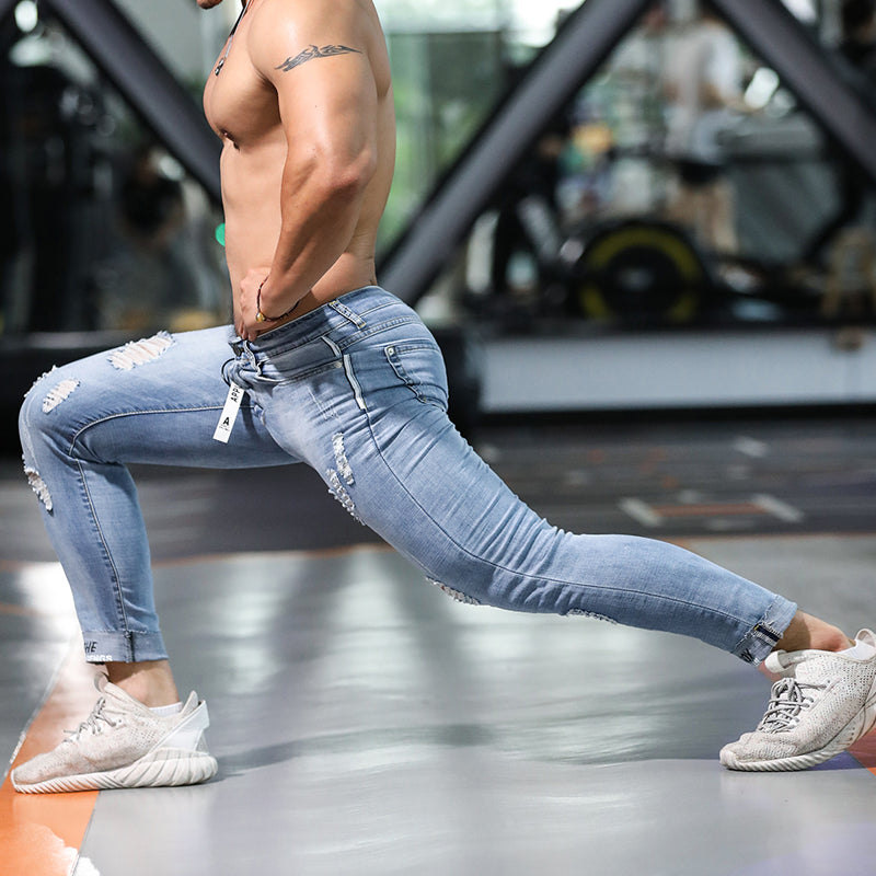 Calça Jeans Slim Rasgada - Moda Masculina Casual - O Retalho