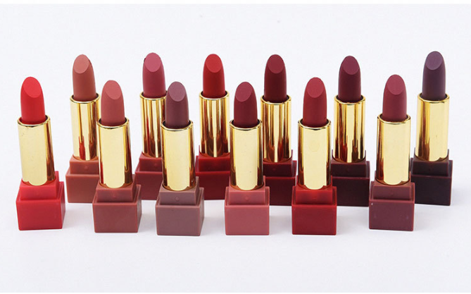 New set of 12-color square tube lipstick matte lipstick - O Retalho