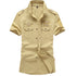 Camisa exterior de uniforme militar de manga curta de verão - O Retalho