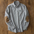 Elbow Patch Long Sleeve Shirt Men's Lapel Japanese-style Retro - O Retalho