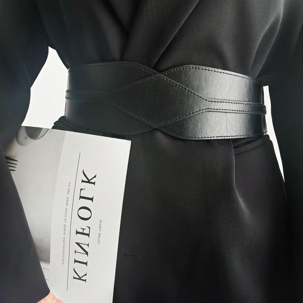 Simple Wide Waist Seal Elastic Versatile Belt Ladies - O Retalho