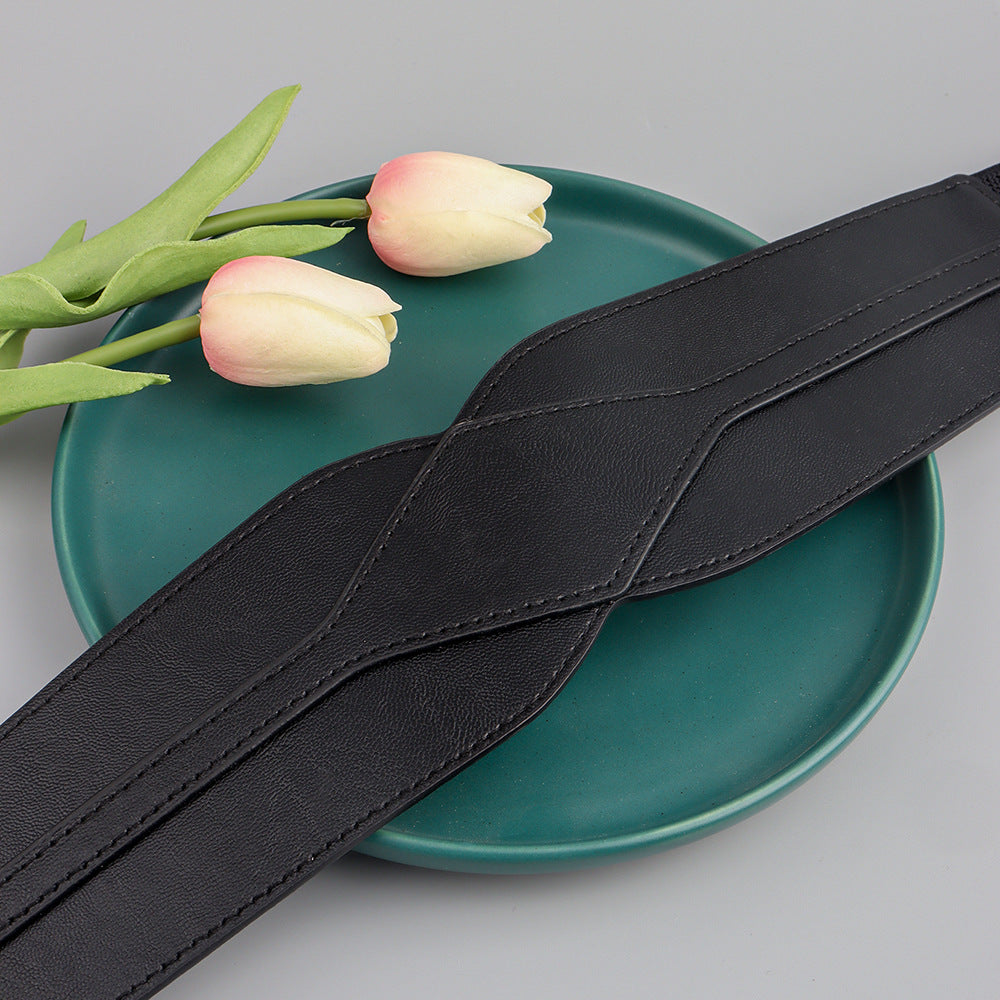 Simple Wide Waist Seal Elastic Versatile Belt Ladies - O Retalho