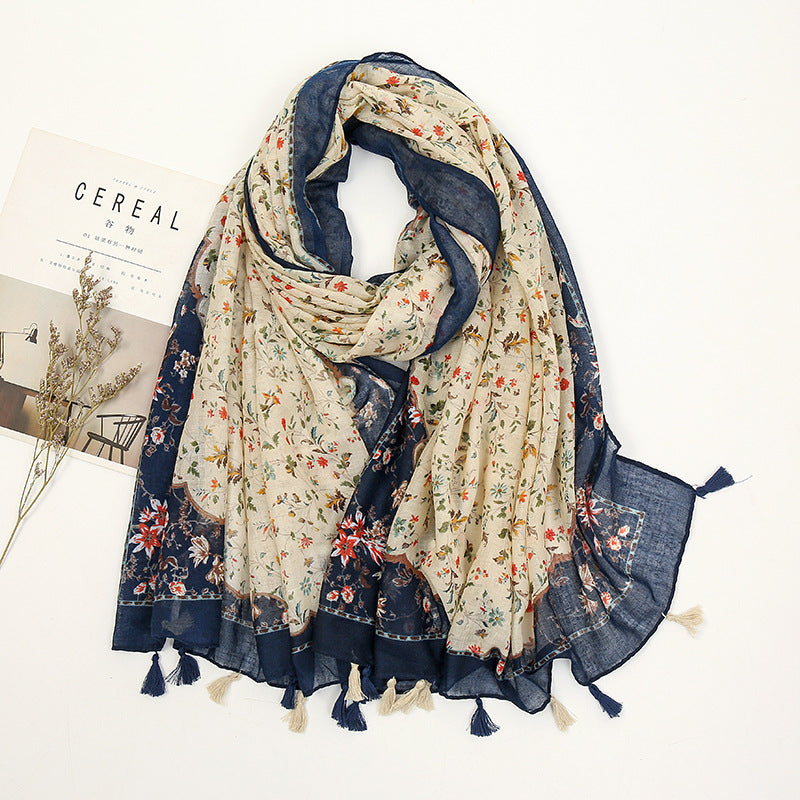 Women's Fashionable Sun-proof Soft Sunscreen Decorations Silk Scarf - O Retalho
