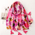 New Blooming Color Cotton And Linen Feel Scarf Soft Shawl - O Retalho