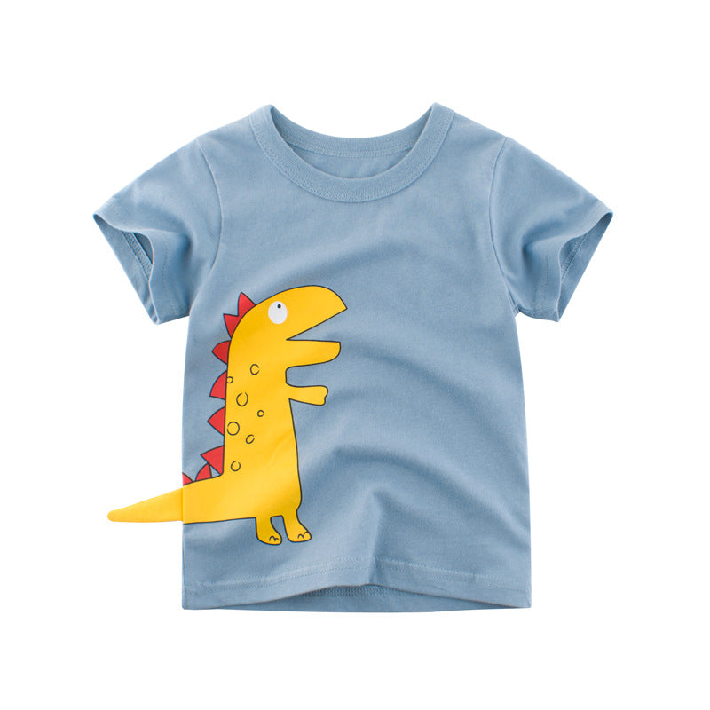 Camiseta infantil com desenho animado de dinossauro - O Retalho