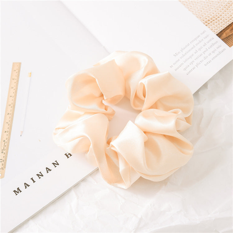 Satin Cloth Large Intestine Circle Hair Tie Set Solid Color - O Retalho