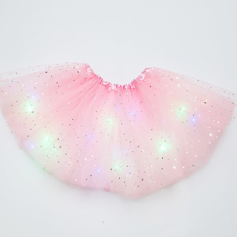 Magical & Luminous LED Princess Halloween Tutu Skirt Sequins Shiny Skirt - O Retalho